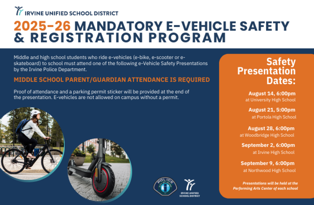 Mandatory E-Vehicle Safety & Registration Program; Bike and bike rider images